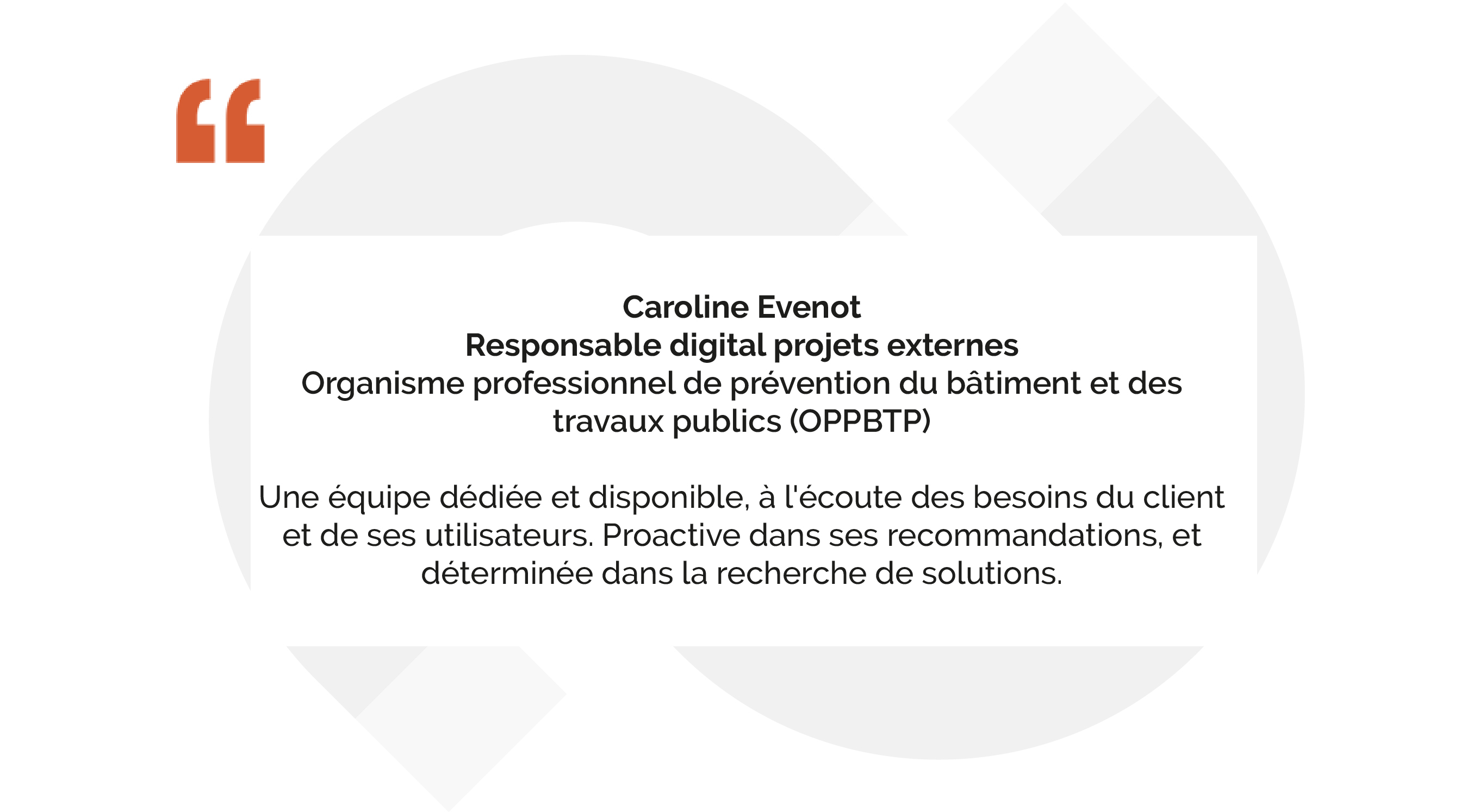 Témoignage  Caroline Evenot OPPBTP